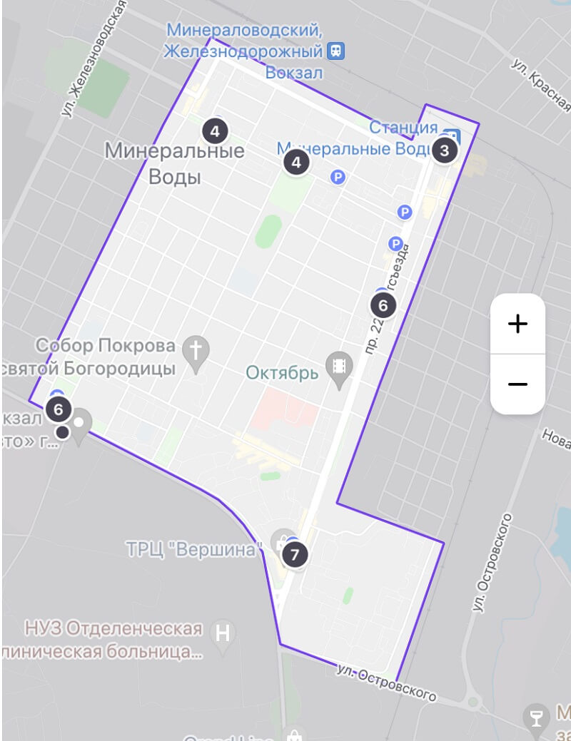 зона кикшеринг мин воды